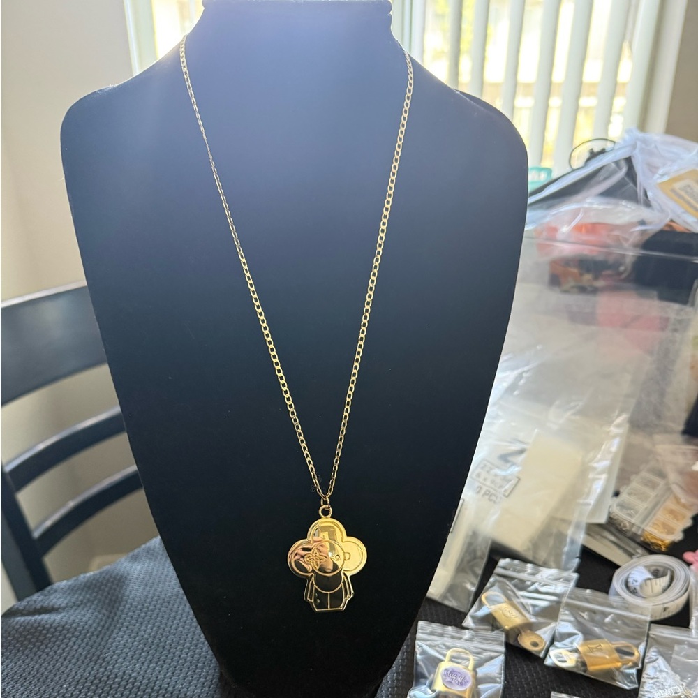 Fashion Gold Toned Vivienne Charm Necklace - Picture 2 of 8